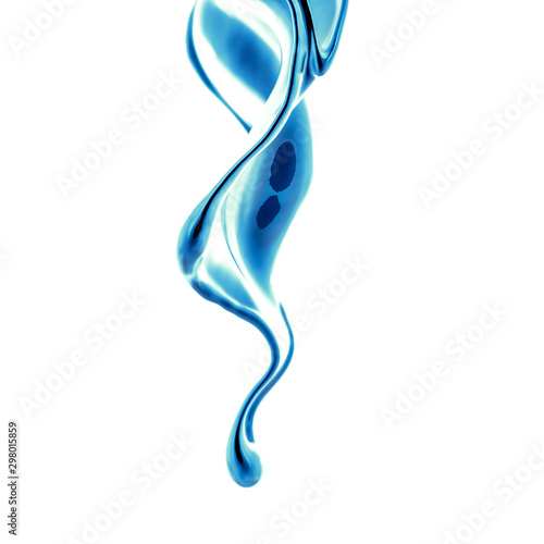 Splash fluid. 3d illustration, 3d rendering.