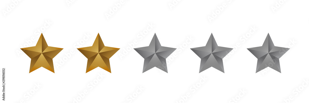 luxury two stars golden gradient rating icon vector. luxury two stars golden gradient rating icon vector.