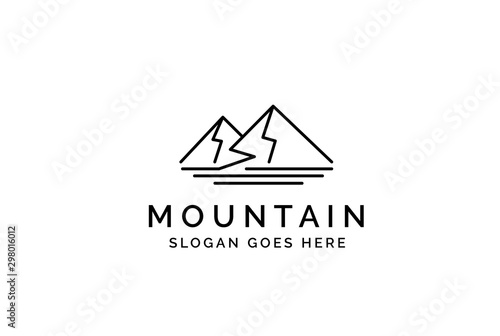 Simple modern mountain adventure logo design
