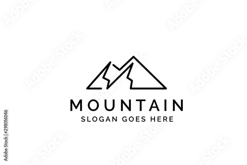Simple modern mountain adventure logo design