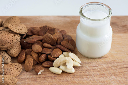 Almond nuts with white milk macro