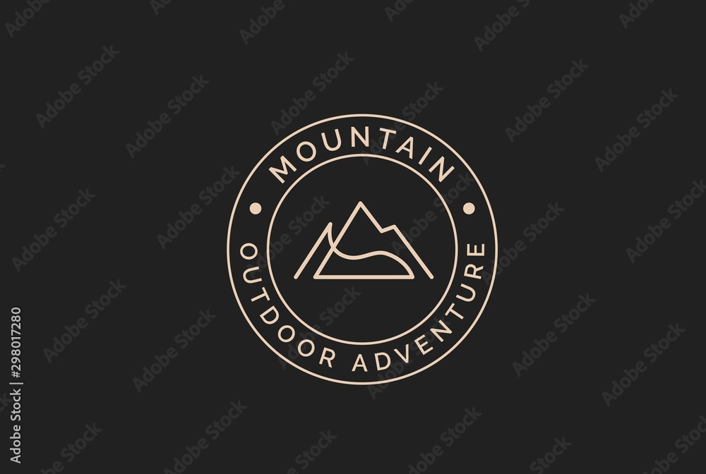 Fototapeta premium Simple modern mountain adventure logo design