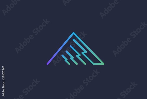 Simple modern mountain adventure logo design