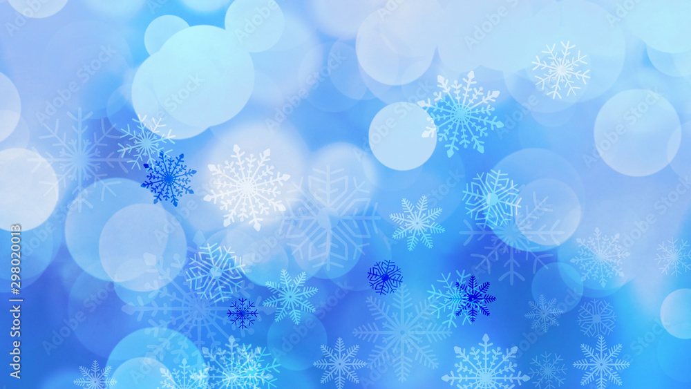 Christmas illumination and snowflake background