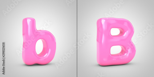 Bubble Gum alphabet letter B isolated on white background