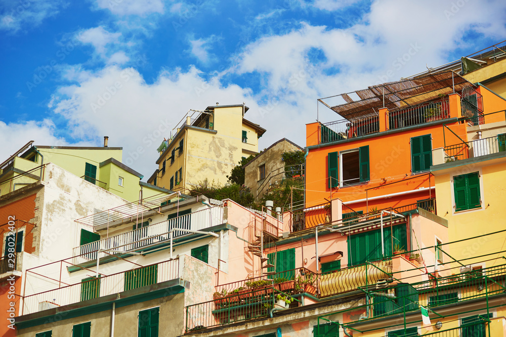 Colorful houses in Riomaggiore, Italy