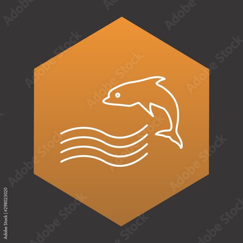 Swimming Dolphin Icon For Your Design,websites and projects.