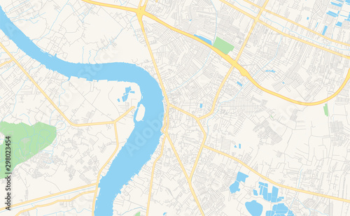 Printable street map of Samut Prakan  Thailand