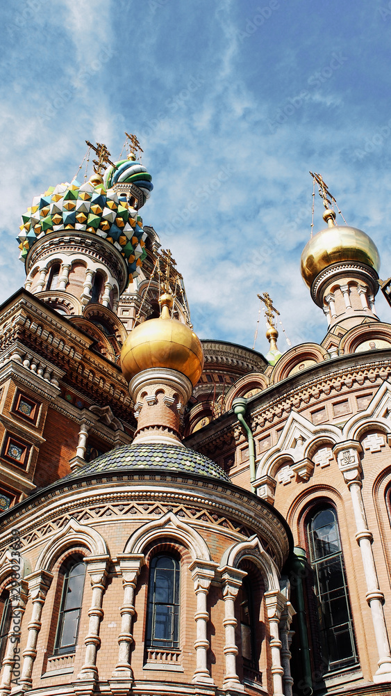 top of the Church of the Savior on Spilled Blood in St. Petersburg,russia