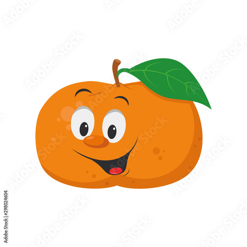 Fruits Characters Collection: Vector illustration of a funny and smiling tangerine character.