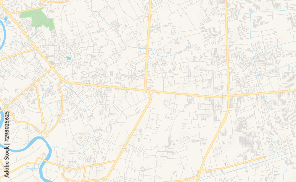 Printable street map of Om Noi, Thailand