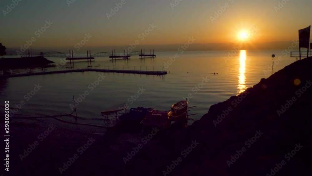 Sunrise across the Sea of Galilee in the early morning hours Sunrise across the Sea of Galilee in the early morning hours