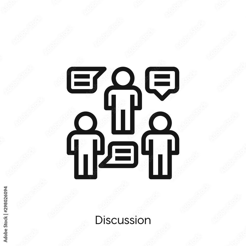 discussion icon. Meeting icon vector. Linear style sign for mobile concept and web design. Team symbol illustration. vector graphics - Vector discussion icon. Meeting icon vector. Linear style sign for mobile concept and web design. Team symbol illustration. vector graphics - Vector