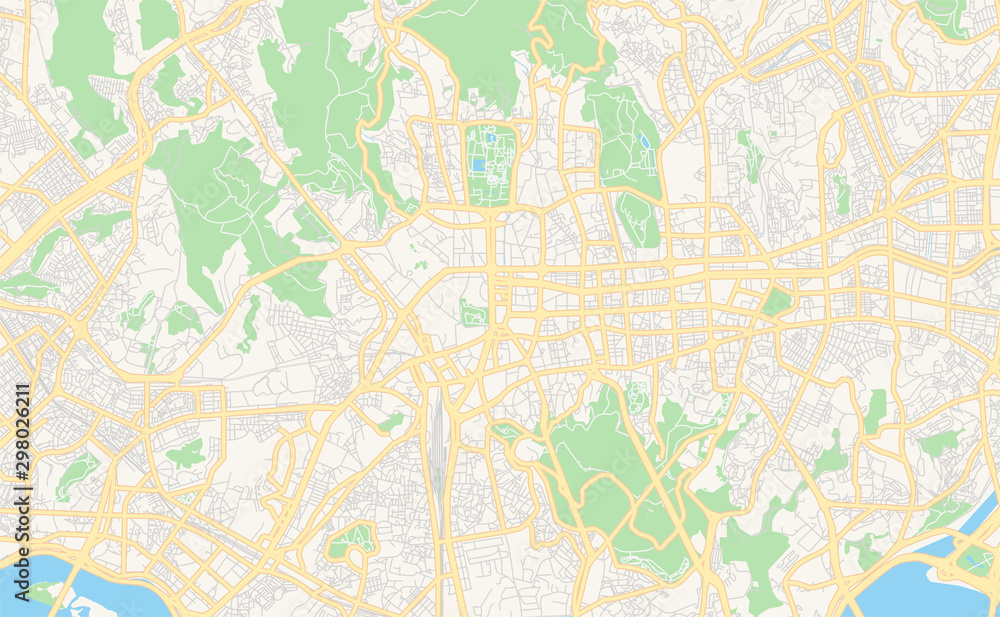 Printable street map of Seoul, South Korea