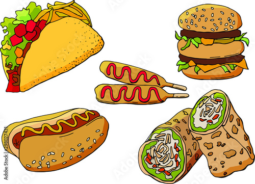 set of fast food