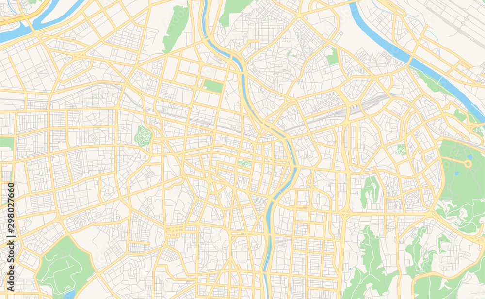 Printable street map of Daegu, South Korea