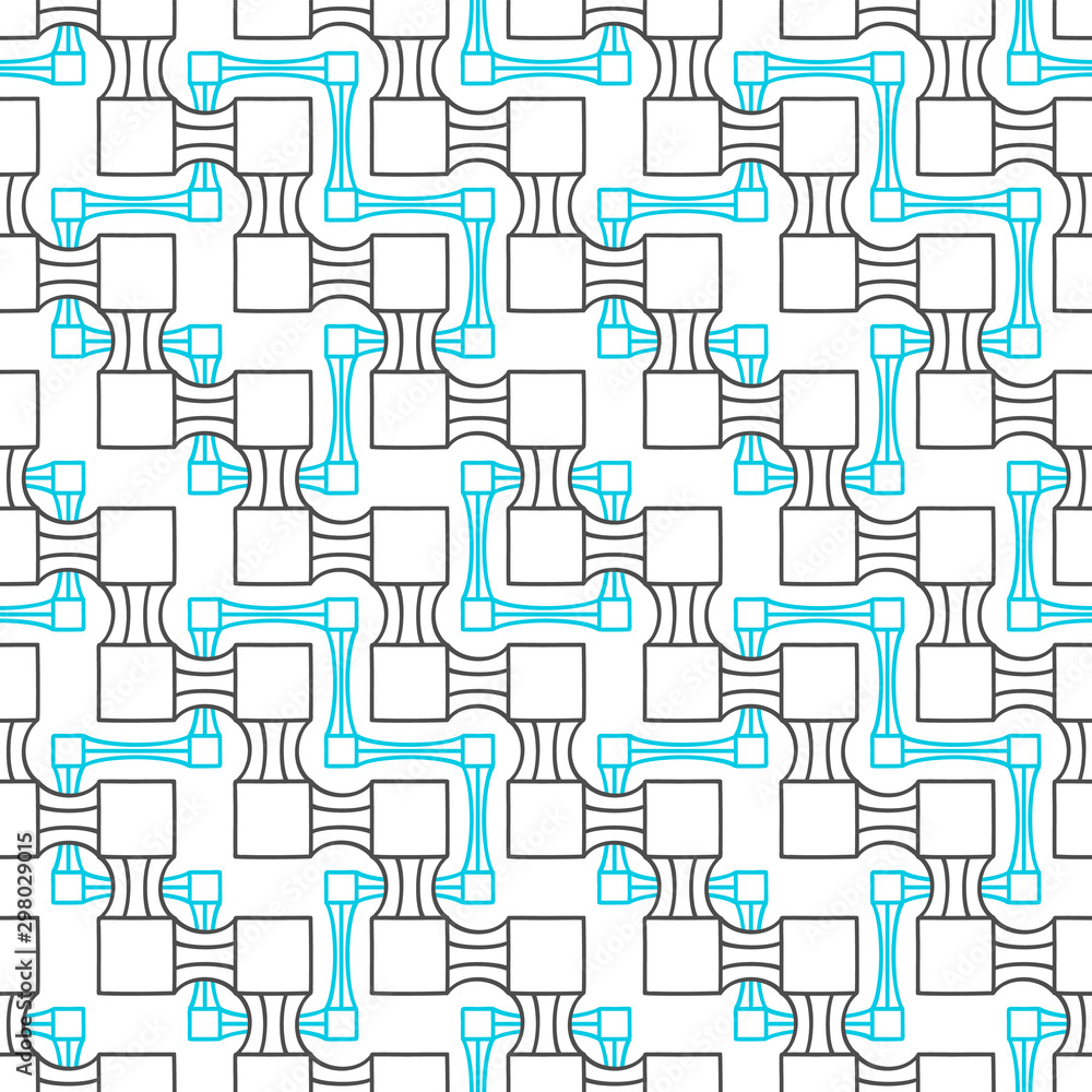 Abstract seamless geometric two levels pattern. Simple linear mosaic texture for background. Vector