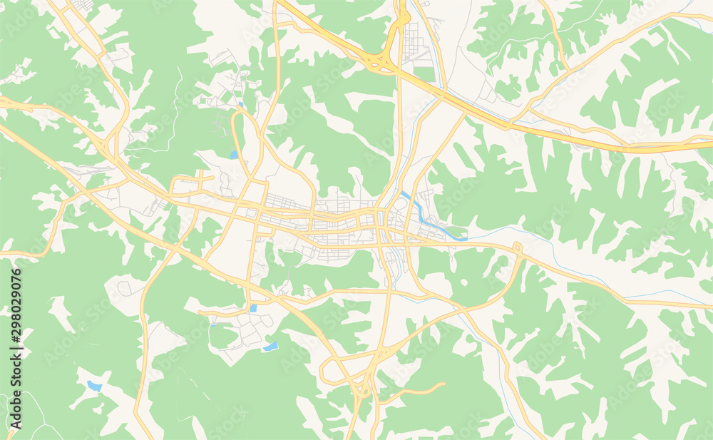 Printable street map of Yongin, South Korea Stock Vector | Adobe Stock