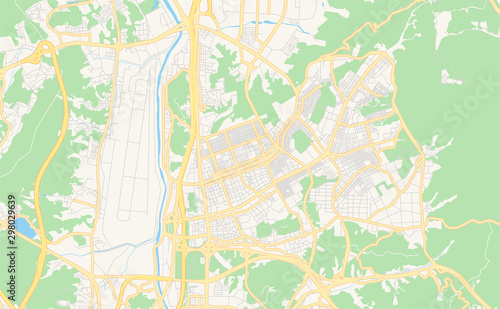 Printable street map of Seongnam, South Korea