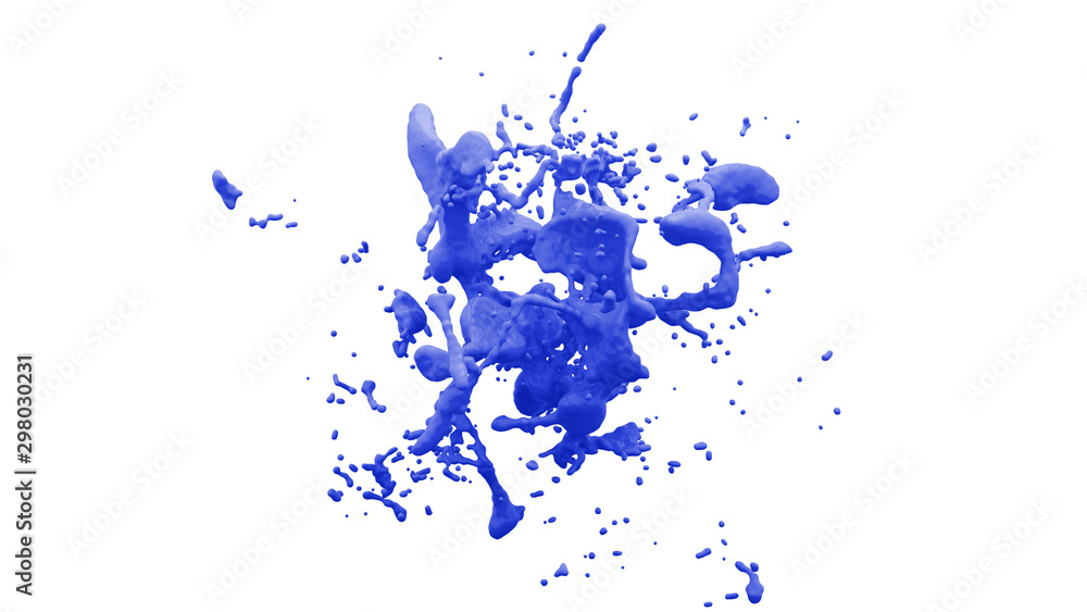 abstract isolated colored liquid splash in front of white background - 3D Illustration abstract isolated colored liquid splash in front of white background - 3D Illustration