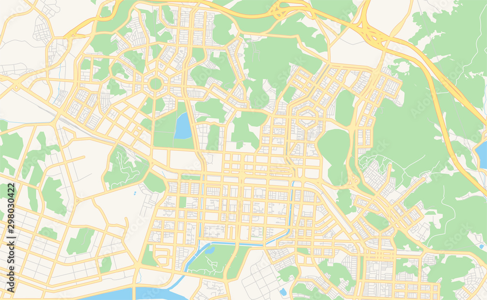 Printable street map of Ansan, South Korea