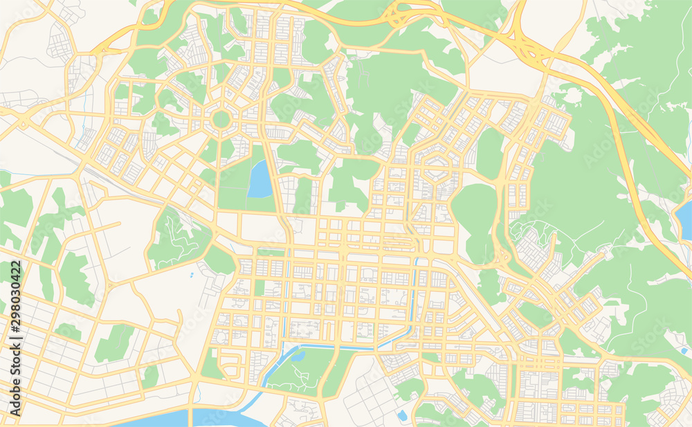Fototapeta premium Printable street map of Ansan, South Korea