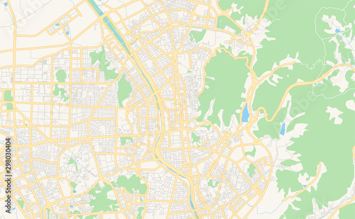 Printable street map of Cheongju, South Korea © netsign