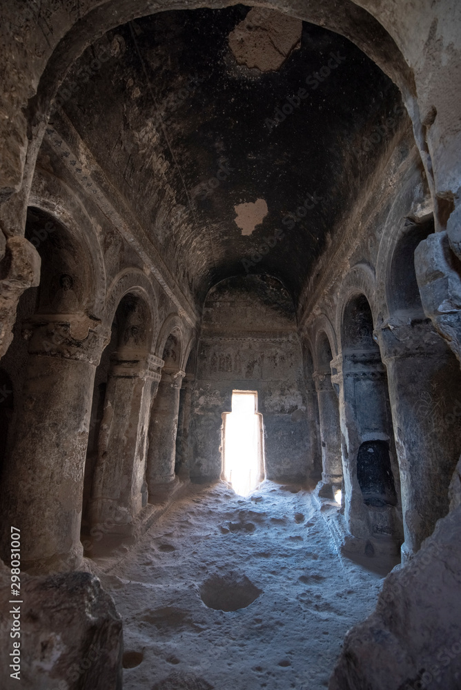 The paths inside Selime Cathedral. Selime Monastery in Cappadocia, Turkey. Selime is town at the end of Ihlara Valley. The Monastery is one of the largest religious buildings. Cave formations. The paths inside Selime Cathedral. Selime Monastery in Cappadocia, Turkey. Selime is town at the end of Ihlara Valley. The Monastery is one of the largest religious buildings. Cave formations.