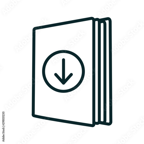 Ebook digital download icon - book and arrow