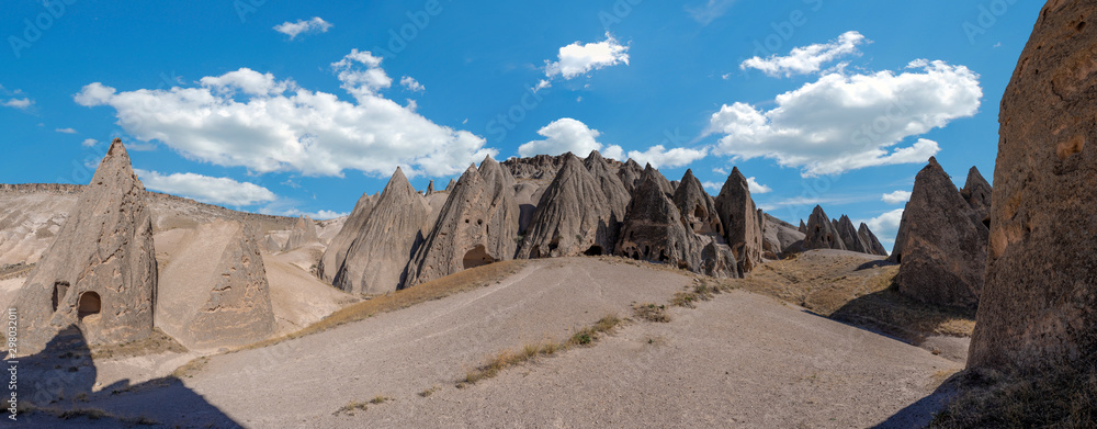 The paths inside Selime Cathedral. Selime Monastery in Cappadocia ...