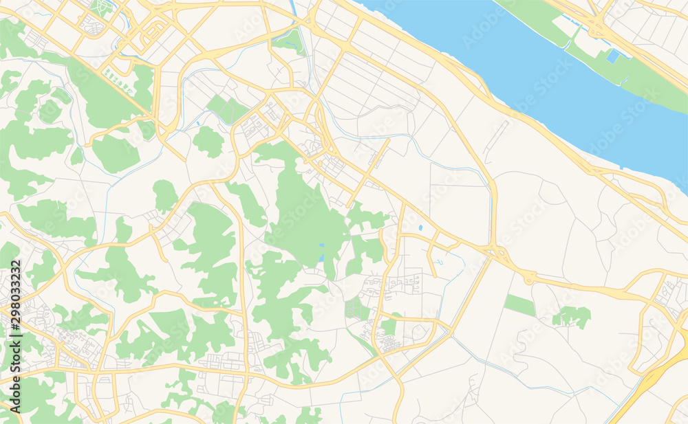 Obraz premium Printable street map of Gimpo, South Korea