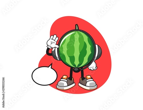 Watermelon costumer cervices cartoon. Mascot Character vector.