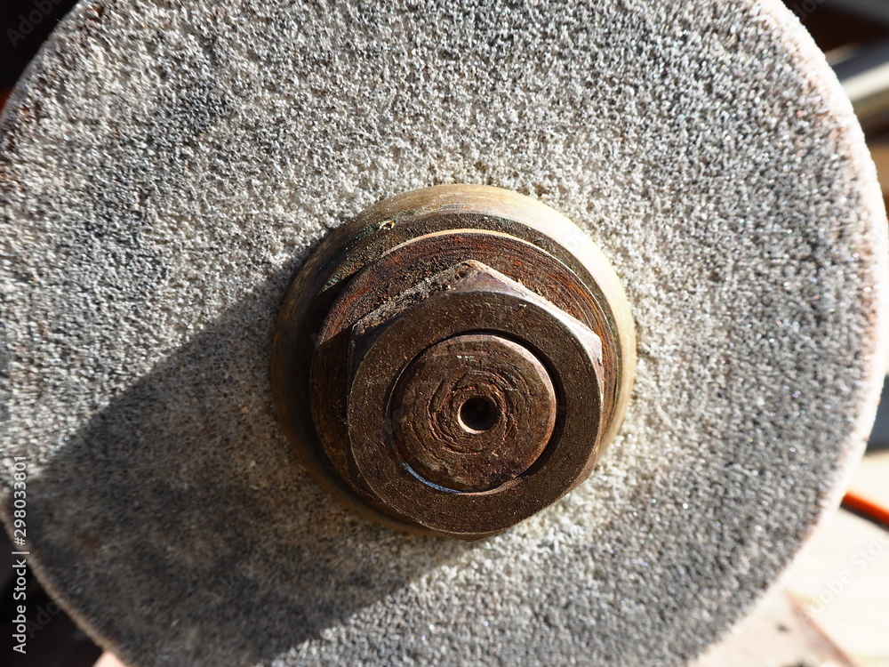 close-up electric motor with grinding wheel close-up electric motor with grinding wheel