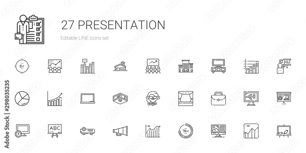 presentation icons set presentation icons set