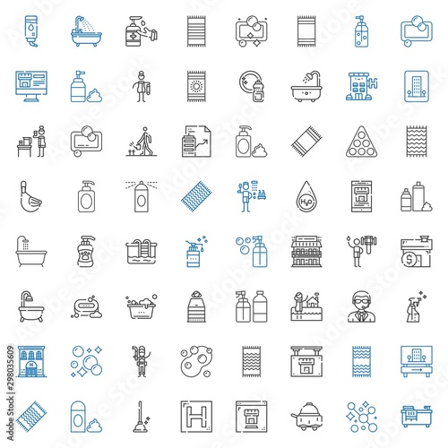 shower icons set