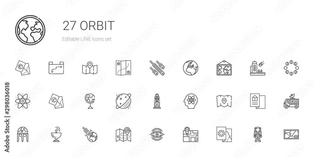 orbit icons set - obrazy, fototapety, plakaty 