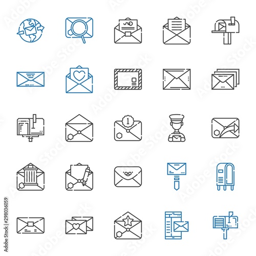 postage icons set
