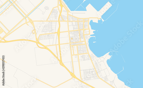 Printable street map of Jubail, Saudi Arabia photo
