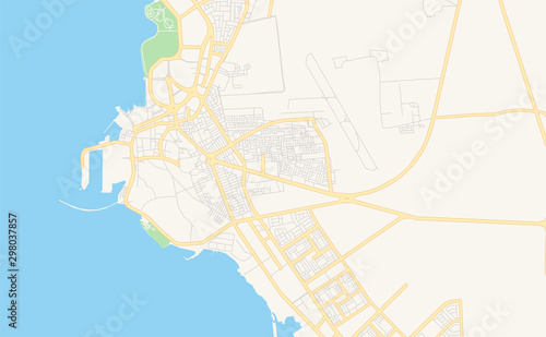 Printable street map of Jizan, Saudi Arabia photo