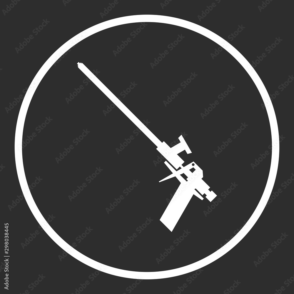 Mounting foam gun symbol. Construction tool equipment logo. Mounting foam gun symbol. Construction tool equipment logo.