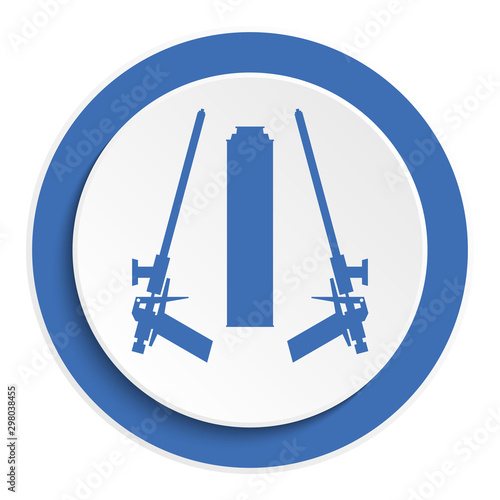 Mounting foam gun symbol. Construction tool equipment logo.