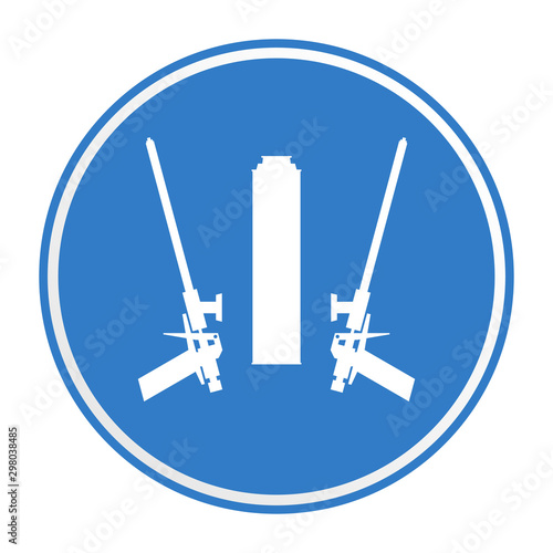 Mounting foam gun symbol. Construction tool equipment logo.