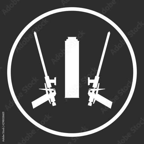 Mounting foam gun symbol. Construction tool equipment logo.