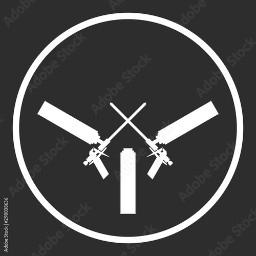 Mounting foam gun symbol. Construction tool equipment logo.