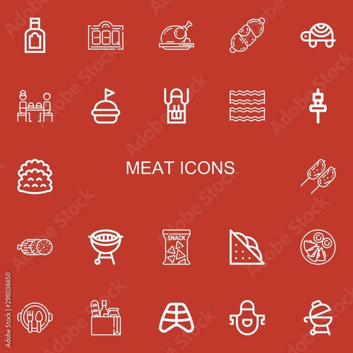 Editable 22 meat icons for web and mobile