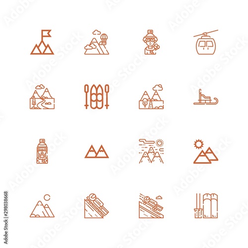 Editable 16 alpine icons for web and mobile