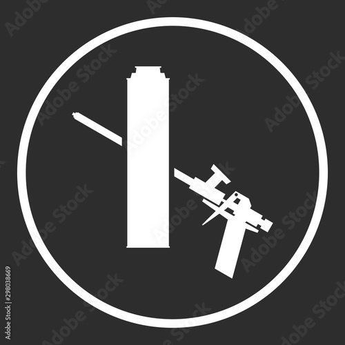Mounting foam gun symbol. Construction tool equipment logo.
