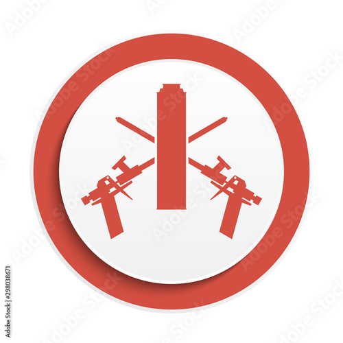 Mounting foam gun symbol. Construction tool equipment logo.
