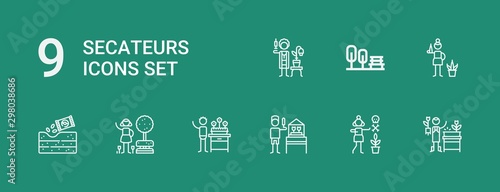 Editable 9 secateurs icons for web and mobile