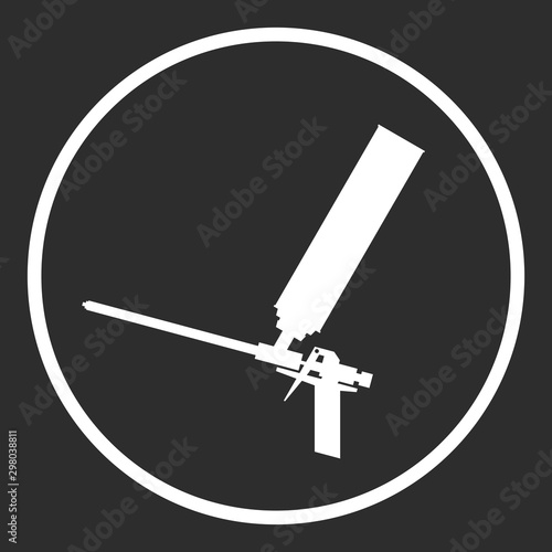 Mounting foam gun symbol. Construction tool equipment logo.